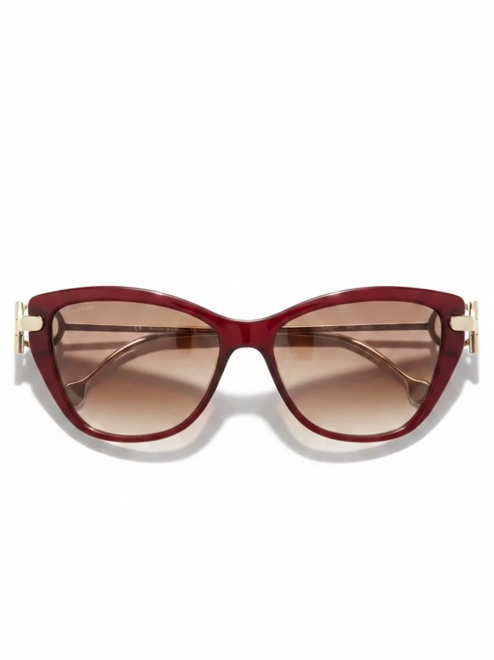 Salvatore Ferragamo Wine Brown Gradient Cat Eyeglasses NEW
